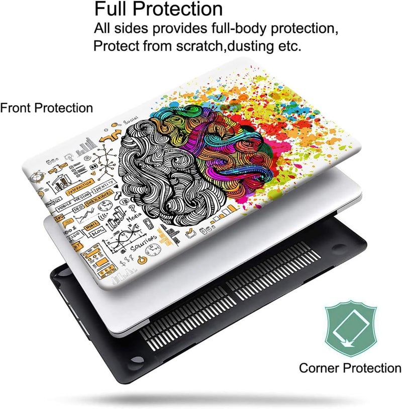 FUNUT for MacBook Air 13 Inch Case 2021 2020 2019 2018 Release A2337 M1 A2179 A1932, Plastic Hard Shell Case Cover for M1 MacBook Air 13 Inch Retina with Touch ID with Keyboard Cover, Formula Brain - Image 3